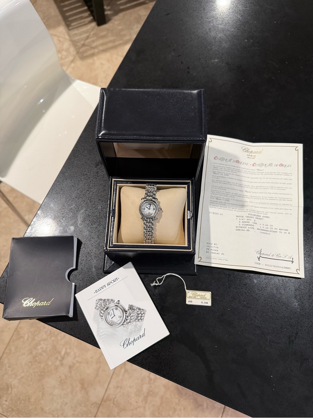 Chopard Silver Women's Stainless Steel Bracelet Watch with Box